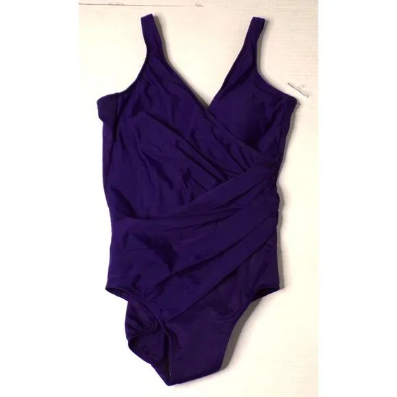 🆕 MIRACLESUIT Oceanus Slimming One Piece Swimsuit 12 Purple - Picture 8 of 11